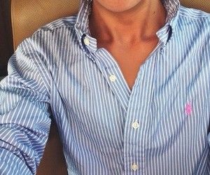 پیراهن مردانه راه راه آبی من استایل